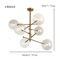 Isera | Art Deco Styled Glass Ball Shaped Led Chandelier for Living Room