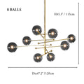 Isera | Art Deco Styled Glass Ball Shaped Led Chandelier for Living Room