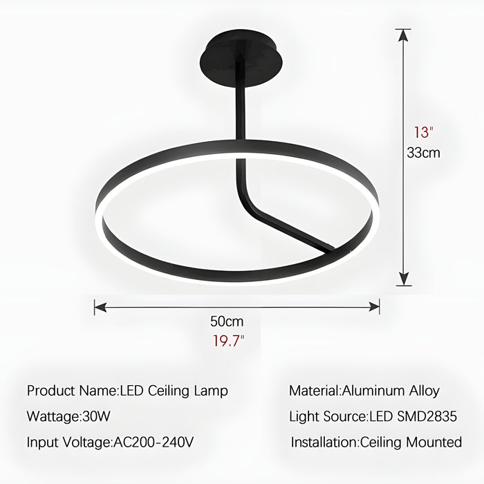 Isnello | Round Ceiling Mounted Lamp For Bedroom, Dining Room