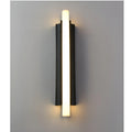 Top view of modern waterproof wall light with glowing LED panel
