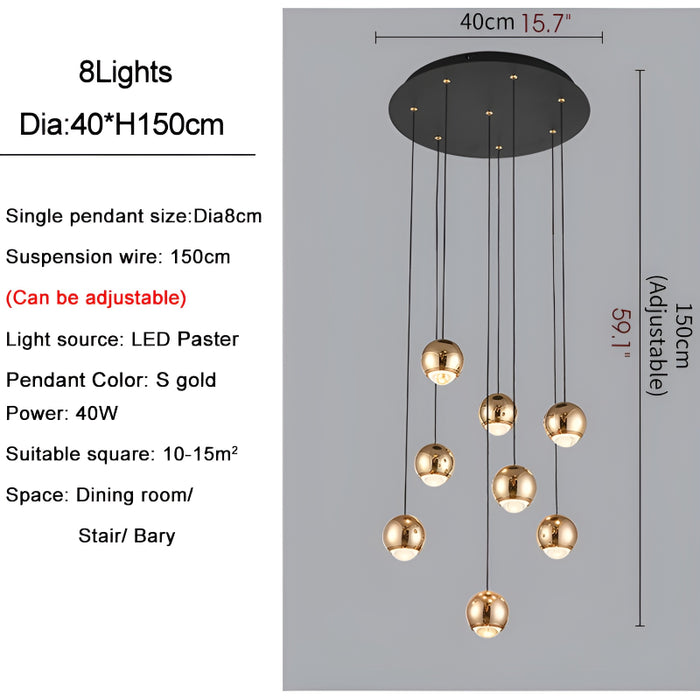 Laigueglia | Crystal LED Chandelier with Hanging Balls Scheme