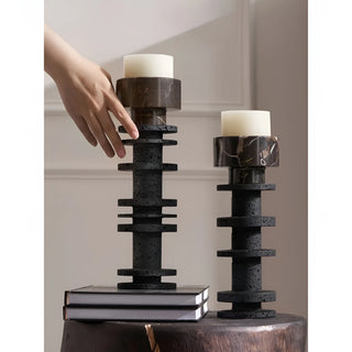 Candle holder for living room|decor for restaurant|Black|Brown