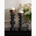 Marble|Travertine|Stone|Large|Pillar|Candle|Holder|Black|Brown