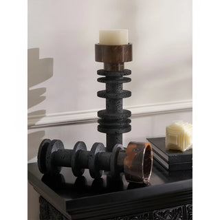 Black and brown|Candle holder|From natural stones|Decor for living room|Decor for bedroom