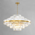 Round|Chandelier|Steel|Gold|Bedroom|Dining|Living|Non-dimmable|Large|Crystal