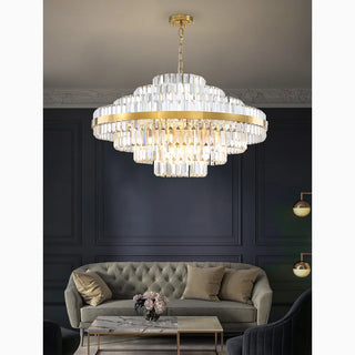 Crystal|Chic|Elegant|Round|Steel|LED|Chandelier|Gold|Hanging|Modern|Non-dimmable|Large|Bedroom|Living|room|Dining