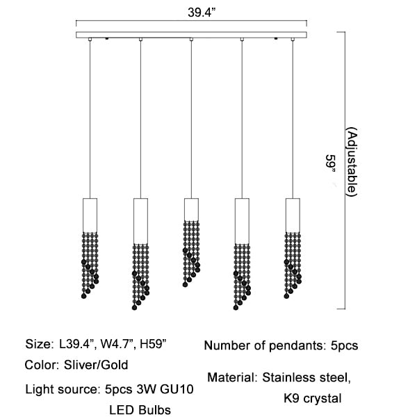 Monterosso | Hanging Crystal Light Fixture