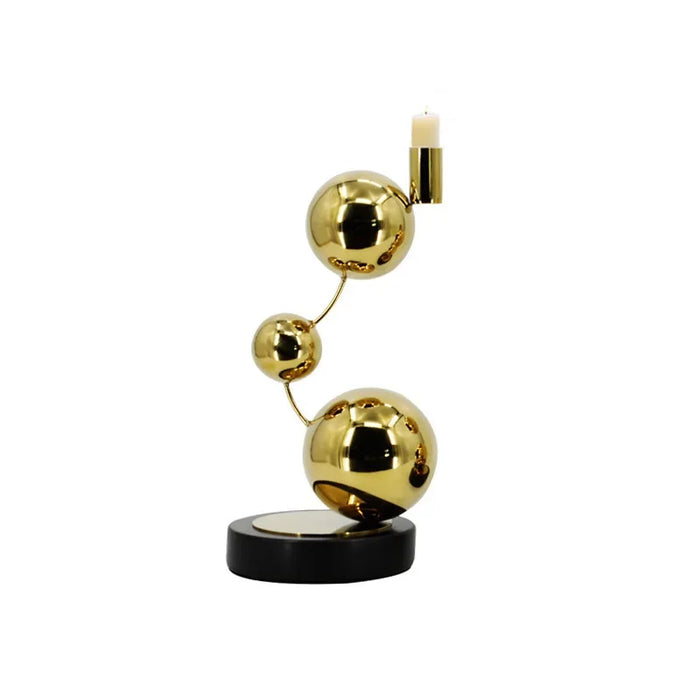 Gold|Steel|Balls|Candle|Holder|Luxury|Living|Bedroom|Dining