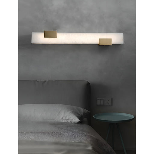 Marble|LED|Futuristic|White|Gold|Elegant|Luxury|Modern|Sconce