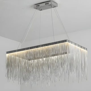 Silver|Square|Hanging|Pendant|Chandelier|Living|Bedroom