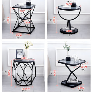 Luxury Geometric Glass Side Table for Modern Living | stylish furniture | tempered glass tables | compact side tables | unique design