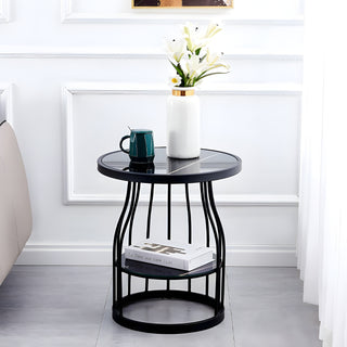 Elegant Small Glass Table with Iron Base | high-end furniture | tempered glass | modern side tables | compact tables