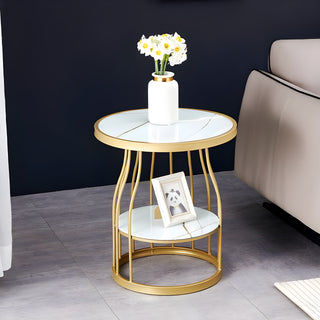 Stylish Tempered Glass Side Table with Metal Legs | luxury decor | glass furniture | compact side tables | accent tables