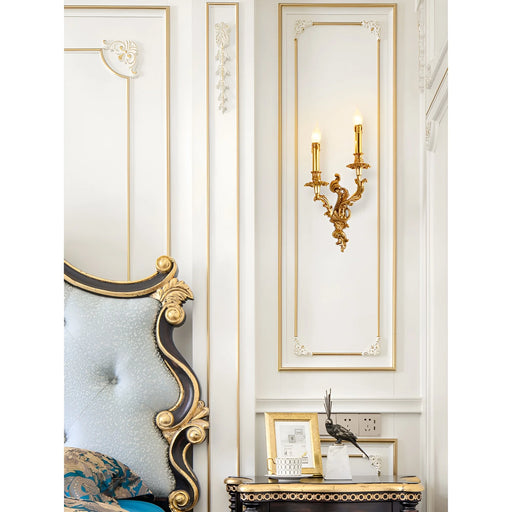 Gold|Candles|French|Luxury|Wall|Lamp|Sconce|Living|Bedroom