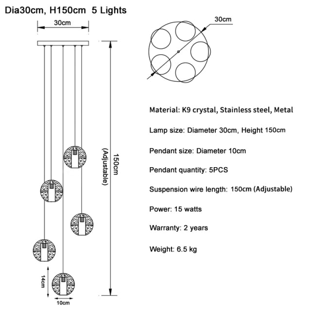 Lenno | Crystal Hanging Light Fixture