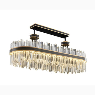 Crystal oval chandelier|Luxury lighting|Modern elegant home decor|Crystal LED chandelier