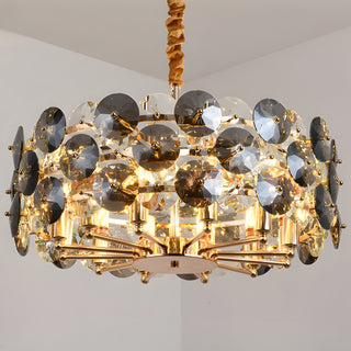 MIRODEMI Aalst | Modern Drum Gold Chandelier for Kitchen Island