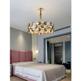 MIRODEMI Aalst | Modern Drum Gold Chandelier for Living Room