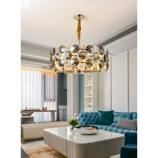 MIRODEMI Aalst | Drum Gold Chandelier for Living Room