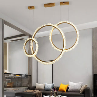 MIRODEMI® Aarau | Crystal Pendant Light in the Shape of Rings