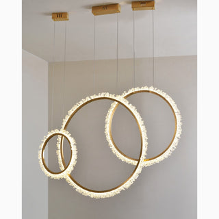 MIRODEMI® Modern Elegant Crystal LED Pendant Light in the Shape of Rings for Living Room Cool Light / Dia15.7+23.6+31.5" / Dia40.0+60.0+80.0cm