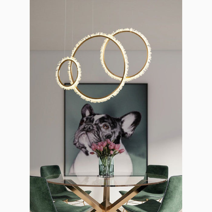 MIRODEMI® Modern Stunning Crystal LED Pendant Light in the Shape of Rings for Living Room Cool Light / Dia15.7+23.6+31.5" / Dia40.0+60.0+80.0cm