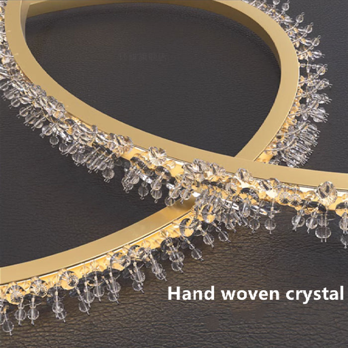 MIRODEMI® Modern Pretty Crystal LED Pendant Light in the Shape of Rings for Living Room Cool Light / Dia15.7+23.6+31.5" / Dia40.0+60.0+80.0cm