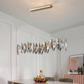 MIRODEMI® Aarschot | Wave Design Chrome Crystal Chandelier for Dining Room