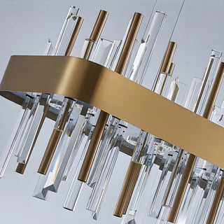 MIRODEMI Abano Terme | Marvellous Gold And Black Rectangle Crystal Chandelier for Dining Room