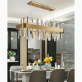 MIRODEMI Abano Terme | Perfect Gold And Black Rectangle Crystal Chandelier for Dining Room