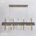 MIRODEMI® Abano Terme | Gorgeous Gold And Black Rectangle Crystal Chandelier for Dining Room