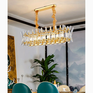 MIRODEMI® Abbadia Lariana | Luxury Gold Rectangle Creative Design Glass Chandelier For Living Room