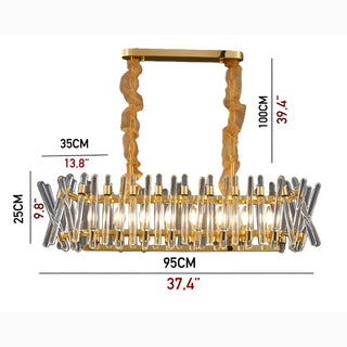 Abbadia Lariana | Luxury Gold Rectangle Creative Design Glass Chandelier