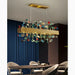 MIRODEMI® Abbadia San Salvatore | Gold Rectangle Colorful Crystal Chandelier for House