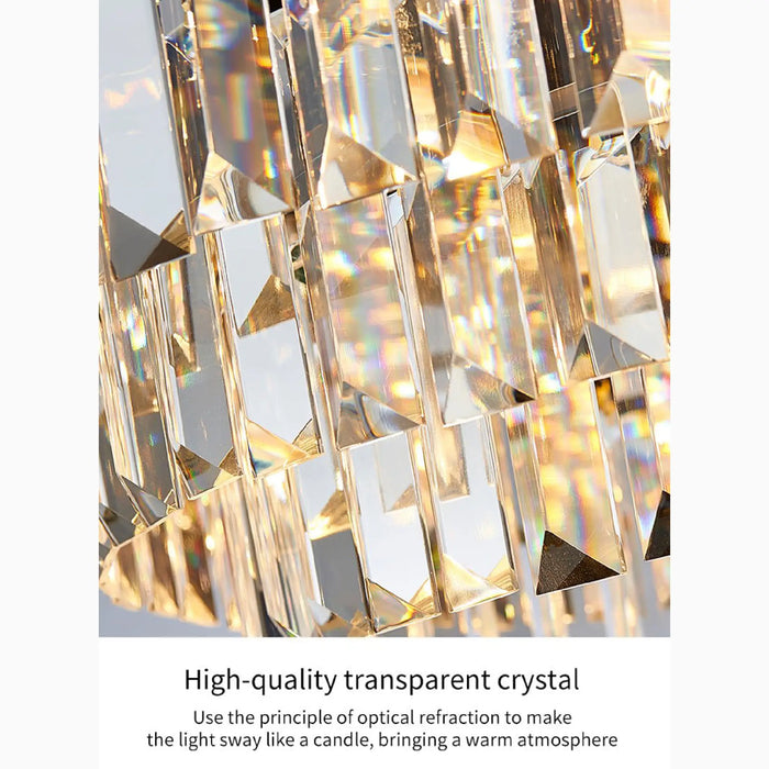 MIRODEMI® Abbasanta | Perfect Luxury Gold/Pink Rectangle Crystal LED Chandelier For Dining Room