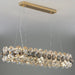 MIRODEMI® Abbateggio | Rectangle Gold Crystal Modern Chandelier for Home