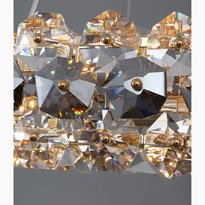 MIRODEMI® Abbateggio | Rectangle Gold Crystal Modern Chandelier for Kitchen Island