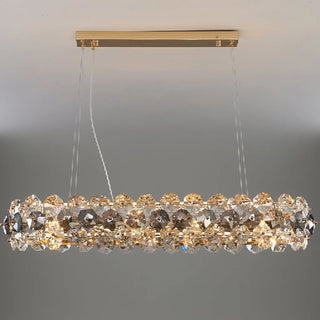 MIRODEMI® Abbateggio | Rectangle Gold Crystal Modern Chandelier for House