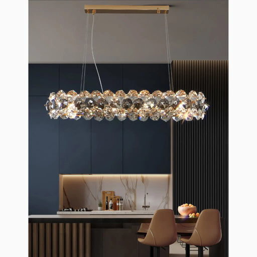 MIRODEMI® Abbateggio | Rectangle Gold Crystal Modern Chandelier for Living Room