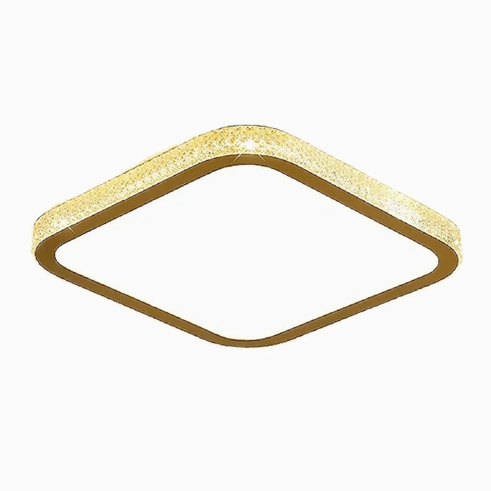 MIRODEMI® Abetone | Square golden Crystal LED Ceiling Light