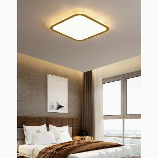 MIRODEMI® Abetone | Square Crystal LED Ceiling Lamp