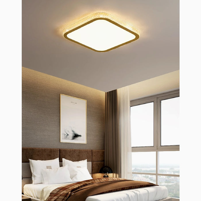 MIRODEMI® Abetone | Square Crystal LED Ceiling Lamp