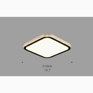 MIRODEMI® Abetone | Square Crystal black Ceiling Light