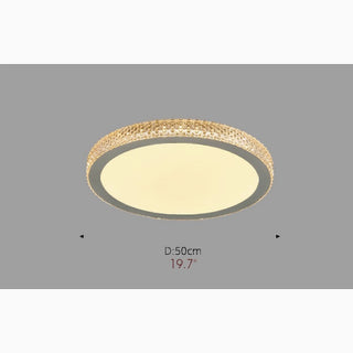 MIRODEMI® Abriola | Round golden Crystal LED Ceiling Light