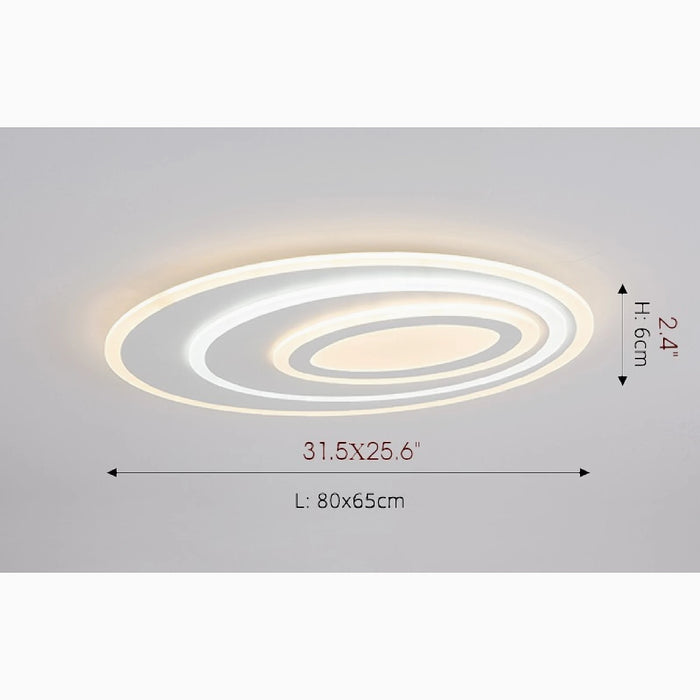 MIRODEMI® Acceglio | Minimalist Oval LED Ceiling Light large
