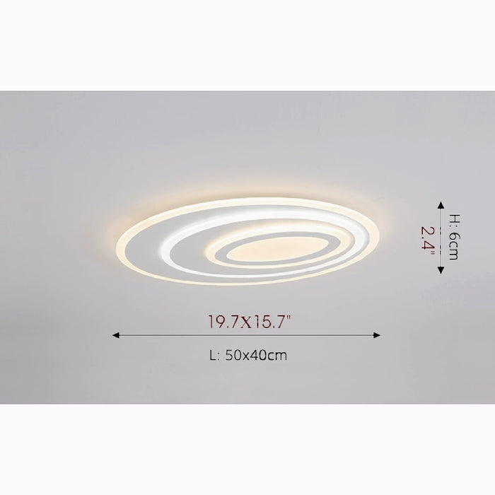 MIRODEMI® Acceglio | Minimalist Oval LED Ceiling Light small
