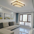 MIRODEMI® Acciano | Modern Rectangular Crystal LED Chandelier for Office