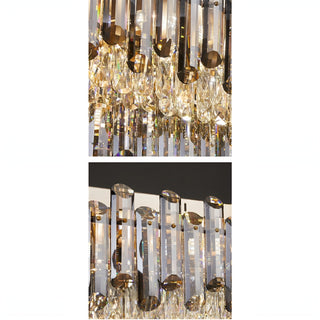 MIRODEMI® Acciano | Modern Rectangular Crystal LED Chandelier Details