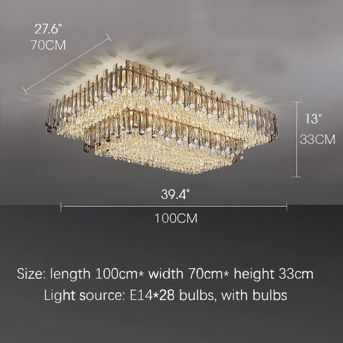 MIRODEMI® Acciano | Modern Rectangular Crystal LED Chandelier mid