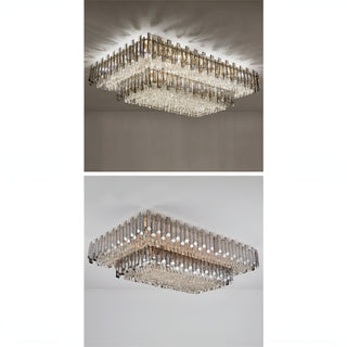 MIRODEMI® Acciano | Modern Rectangular Crystal LED Chandelier LED Light 